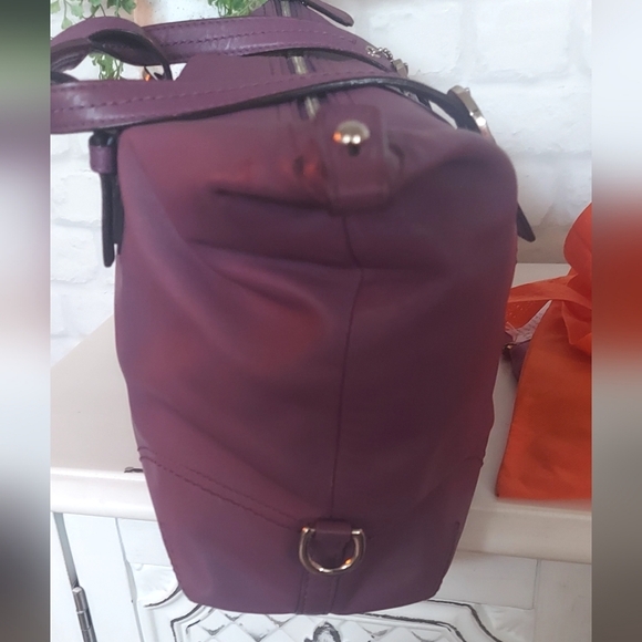 COACH Purple Leather Women's Bag 17x10x4 - Picture 4 of 6